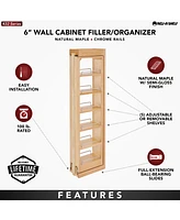 Rev-a-Shelf Pullout Wall Filler Cabinet Wooden Organizer, 42" Hgt, 432-WF42-6C