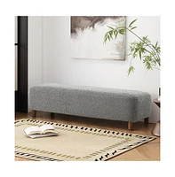 Modern Upholstered Ottoman Bench,Comfortable End-of-Bed Seat for Bedroom or Living Room-The Pop Home