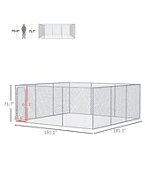 PawHut Dog Playpen, Dog Exercise Pen Dog Run Enclosure, 227.5 Sq. Ft