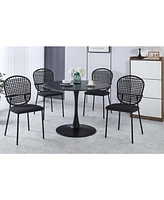 Streamdale Furniture 1+4,5pieces dining set, Table metal leg Mid-century Dining Table for 4