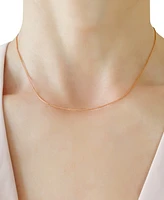 14k Rose Gold Necklace, 16" Diamond Cut Wheat Chain (9/10mm)