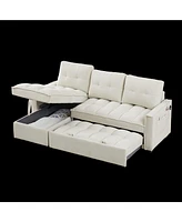 Streamdale Furniture 78.75" Reclining Sofa, Pull-Out Sofa Bed with Usb and tape-c charging ports