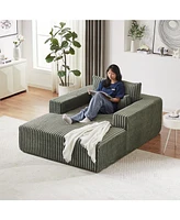 75-Inch Corduroy Sponge Sofa Lounge Chair,No Assembly Required,Fluffy Modern Sleeper Chair for Indoor Living Room Bedroom