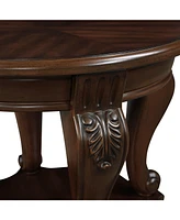 Living Room Coffee Table Set, Coffee Table & Two End Side Table 3-Piece Set for Office, Living Room, Apartment, Small Space, Easy Assembly, Cherry