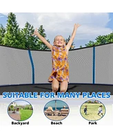 Streamdale Furniture 12ft Outdoor Toddler Trampoline with Enclosure Safety Net Jumping Fun Trampoline, heavy-duty jump pads