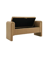 Streamdale Furniture Modern Teddy Bed End Bench with Arms and Storage,Upholstered Large Foot Rest Stool, Comfy Window Vanity Bench for Living Room,Bed