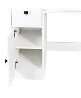 Vanity Desk with Mirror and Lights Makeup Desk with Drawers and Cabinet Vanity Table with Led Light Big Makeup Table
