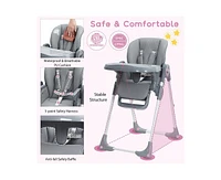 gaomon Multifunctional Baby High Chair, Foldable Infant Highchairs with Removable Tray, Adjustable Height and Recline