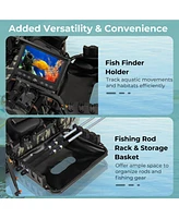 Hongge Portable Fishing Boat with 3 Detachable Storage Boxes-Camouflage