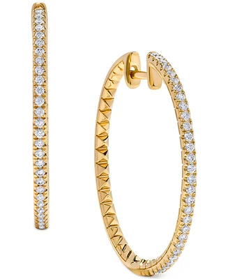 Diamond Skinny Hoop Earrings (1/2 ct. t.w.) in 14k Gold