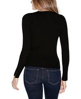 Belldini Women's Black Label Ribbed Double-Zip Cardigan Sweater