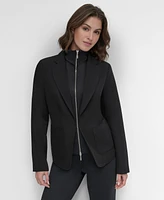 Dkny Women's Double Insert Zip-Front Jacket