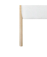 Modern Accent Chair with White Upholstery and Solid Wood Frame, Minimalist Lounge Chair for Living Room, Bedroom, or Office