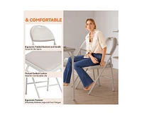 gaomon Folding Chairs 4 Pack, Portable Metal with Cushions and Non-Slip Feet Pads for Home Office, Indoor Outdoor Events