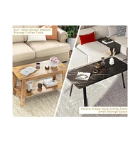 gaomon Coffee Table, 31.49'' Small Living Room Tables, 2-Tier Rustic Coffee Table for Living Room, Modern Farmhouse Style Rectangular Wood Table for O