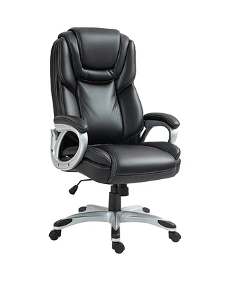 Homcom Office Chair with Swivel Wheels & Adjustable Height,