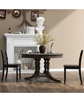 Gymax Set of Dining Chairs Ladder Back Armless Side Chair w/ Solid Rubber Wood Legs