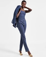 I.n.c. International Concepts Women's Pinstripe Straight-Leg Jeans, Exclusively at Macy's