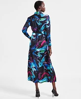 I.n.c. International Concepts Women's Printed Tie-Waist Midi Utility Dress, Exclusively at Macy's