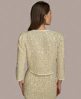 Donna Karan New York Women's Sequinned Open-Front Shrug