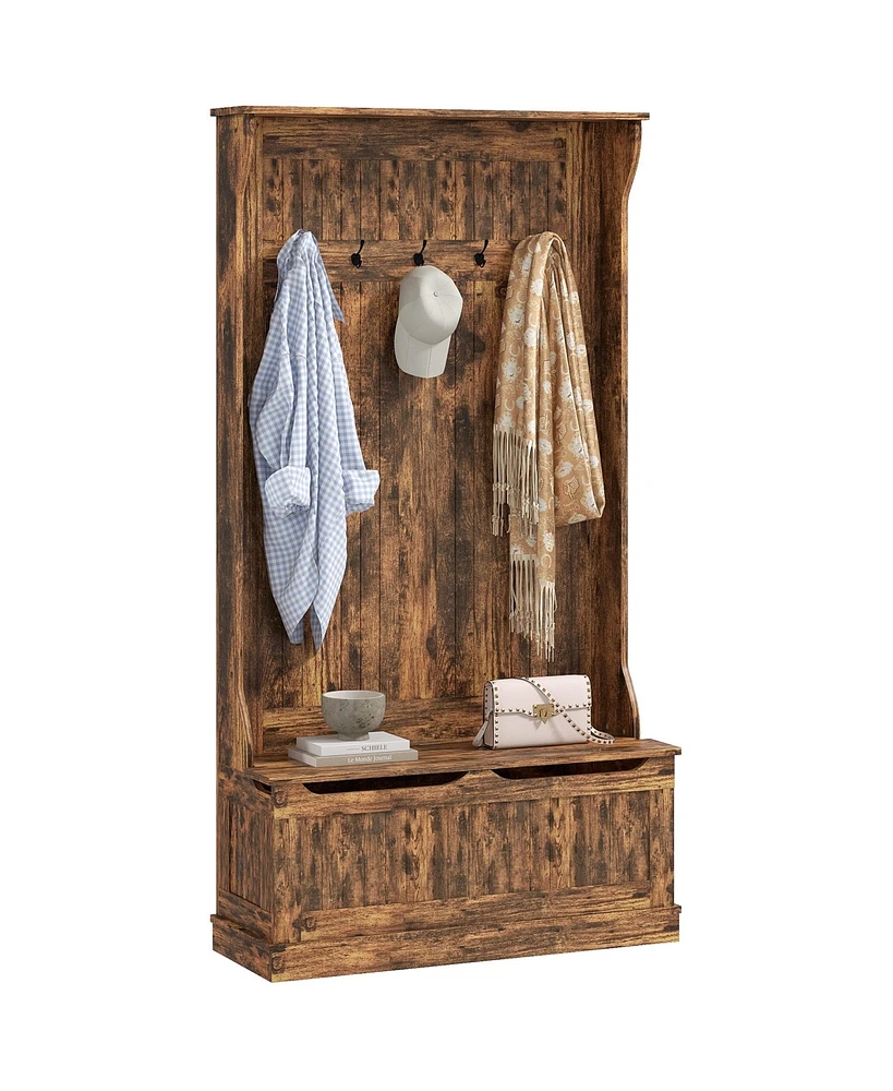 Homcom 3-In-1 Hall Tree Storage Bench and Coat Rack