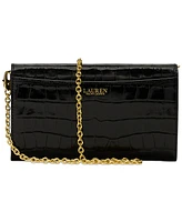 Lauren Ralph Adair Croc-Embossed Leather Small Crossbody