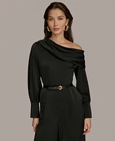 Donna Karan New York Women's Belted One-Shoulder Jumpsuit