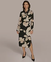 Donna Karan New York Women's Floral-Print Shirtdress