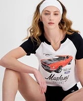 Love Tribe Juniors' Ford Mustang Raglan-Sleeve T-Shirt