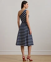 Lauren Ralph Women's Striped Belted Taffeta Cocktail Dress