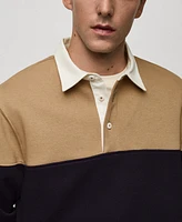 Mango Men's Two-Tone Cotton Polo Sweatshirt