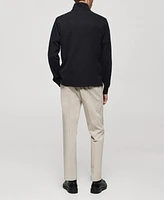 Mango Men's Ribbed-Collar Sweatshirt