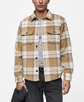 Mango Men's Checkered Flannel Overshirt