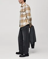 Mango Men's Checkered Flannel Overshirt