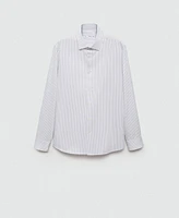 Mango Men's Slim-Fit Striped Cotton Shirt