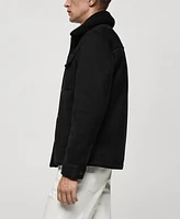 Mango Men's Faux-Suede Shearling Jacket