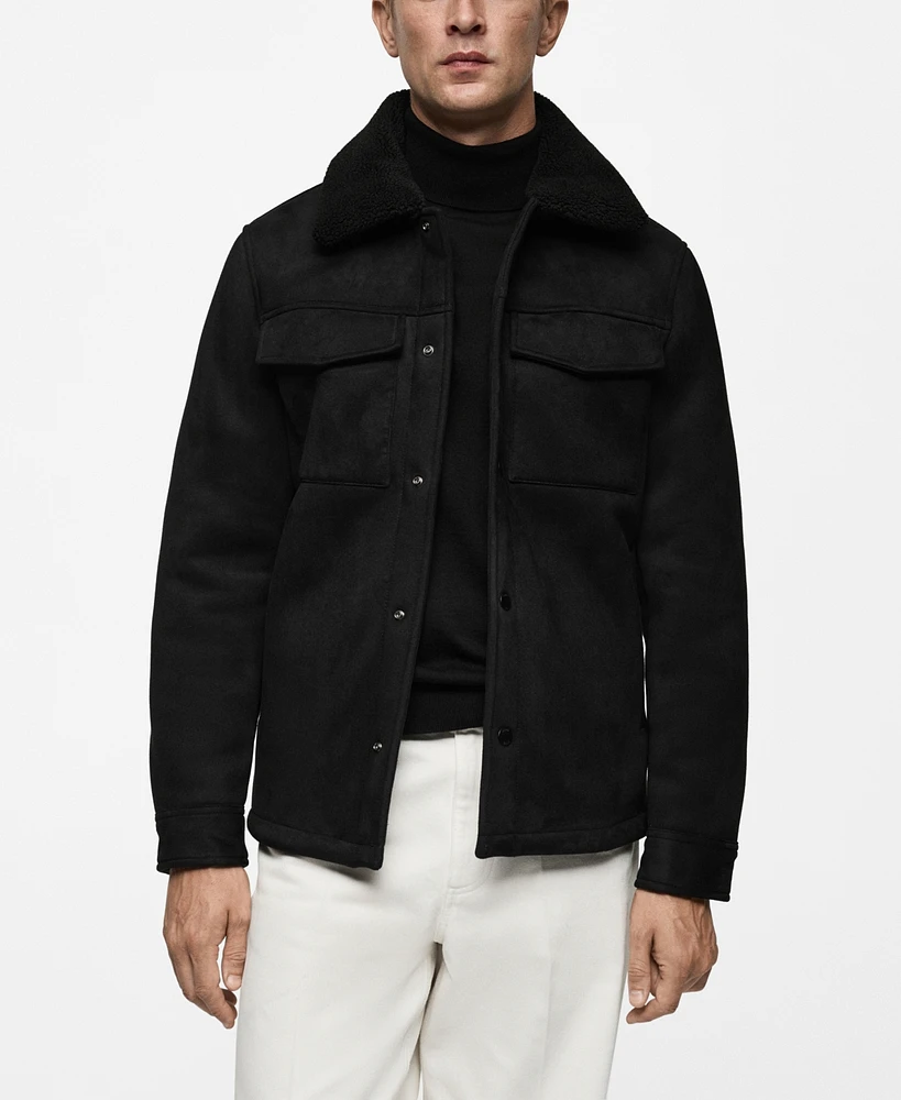 Mango Men's Faux-Suede Shearling Jacket