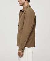 Mango Men's Pockets Detail Twill Cotton Overshirt