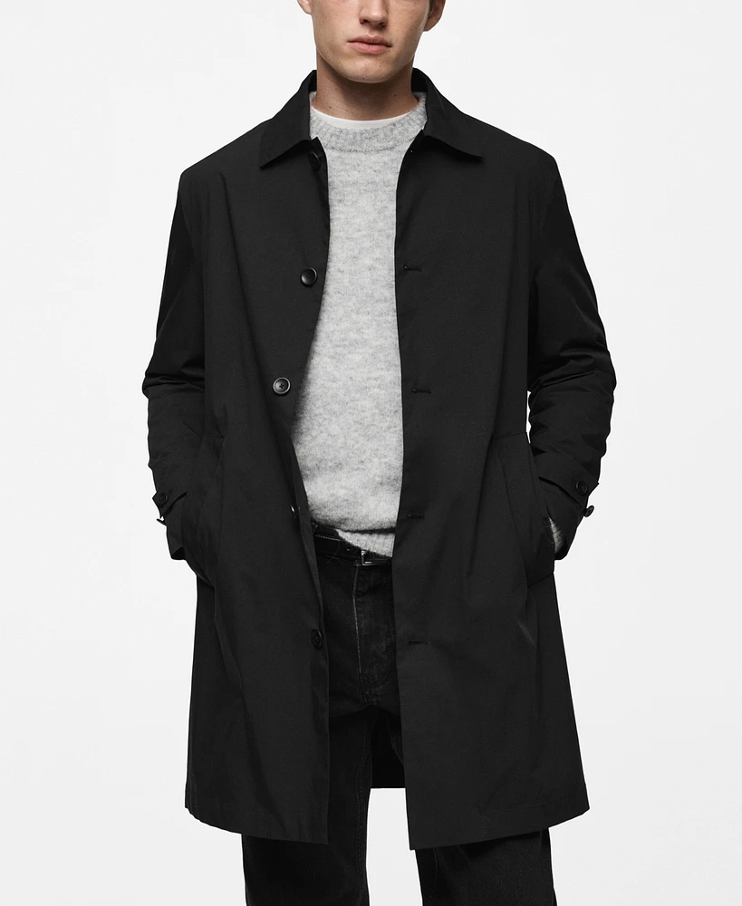 Mango Men's Classic Water-Repellent Trench Coat