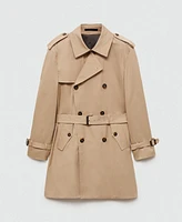 Mango Men's Belted Water-Repellent Trench Coat