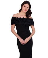 Eliza J Women's Off-The-Shoulder Side-Ruched Gown