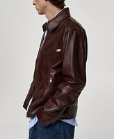 Mango Men's Nappa Leather Jacket