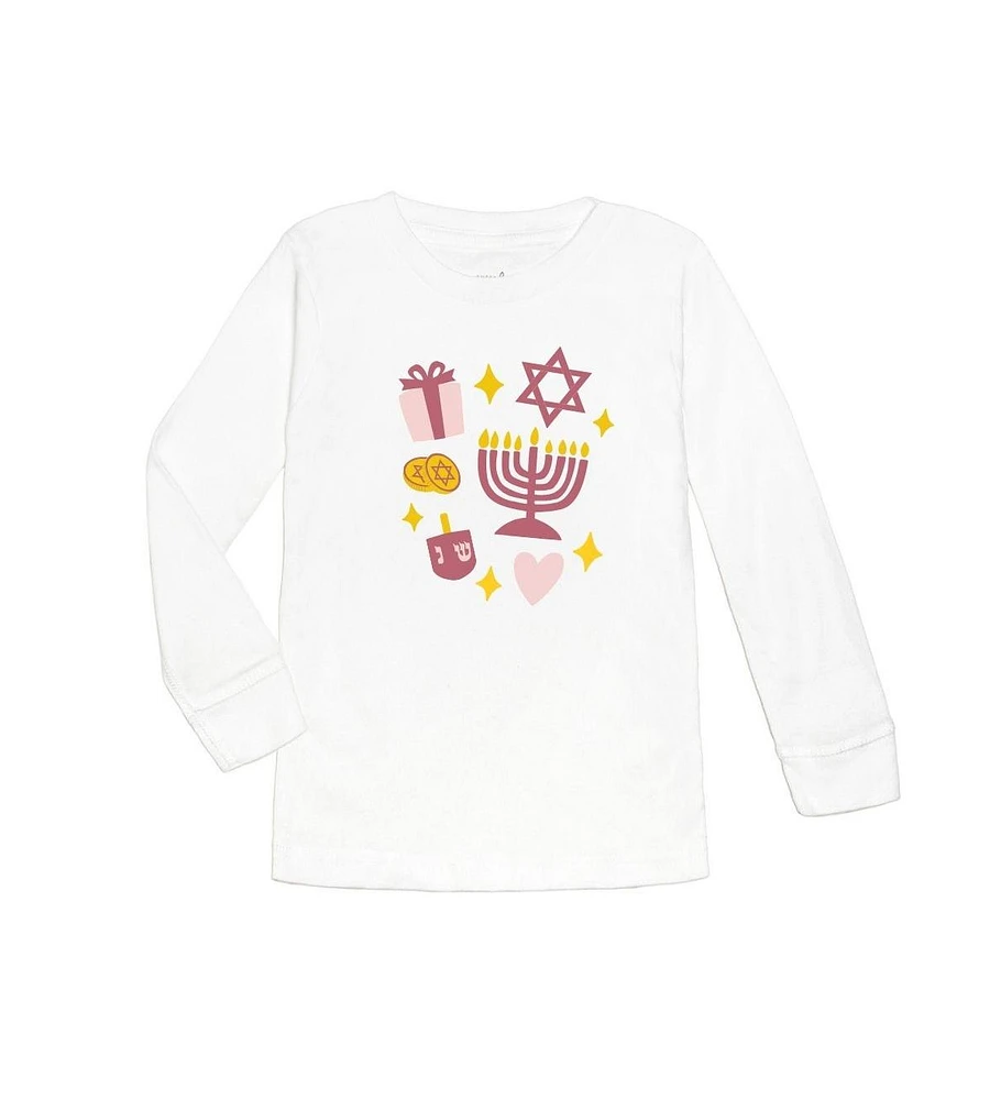 Sweet Wink Baby Girls Hanukkah Doodle Long Sleeve Shirt