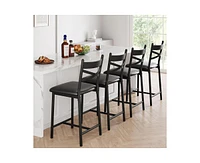 gaomon Bar Stools, Bar Chairs Set of 2, Modern Counter Bar Stools with Back & Footrest, Upholstered Island Chairs