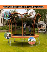 Gymax 8FT Certified Recreation Trampoline w/ Exclusive Flower Shape Enclosure Net