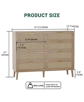 gaomon 8 Drawer Rattan Dresser