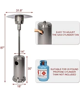 Slickblue Outdoor Gas Lp Propane Patio Heater with Wheels - 87-Inch, 36000 Btu for Commercial Use