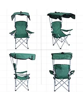 Slickblue Portable Camping Chairs with Shade Canopy Comfortable Seating for Outdoor Relaxation