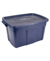 Rubbermaid Roughneck 25 Gallon Stackable Storage Container, Dark Indigo, 4 Pack