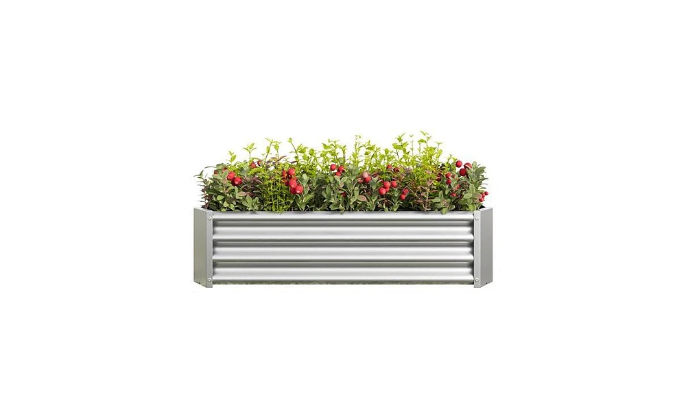 Slickblue Metal Raised Garden Bed Rectangular Planter for Flowers, Vegetables, and Herbs